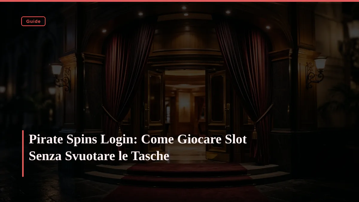 Pirate Spins Login: Come Giocare Slot Senza Svuotare le Tasche