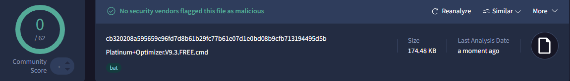 VirusTotal Scan Result