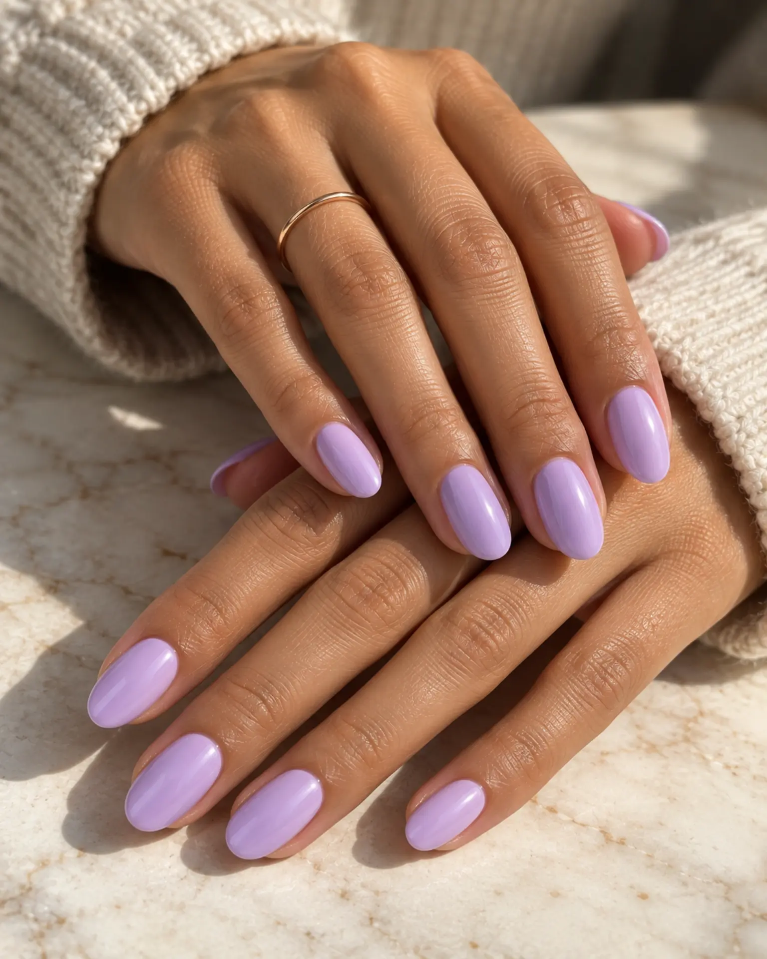 Lavender Seasonal Solid manicure inspiration for Easter nail ideas