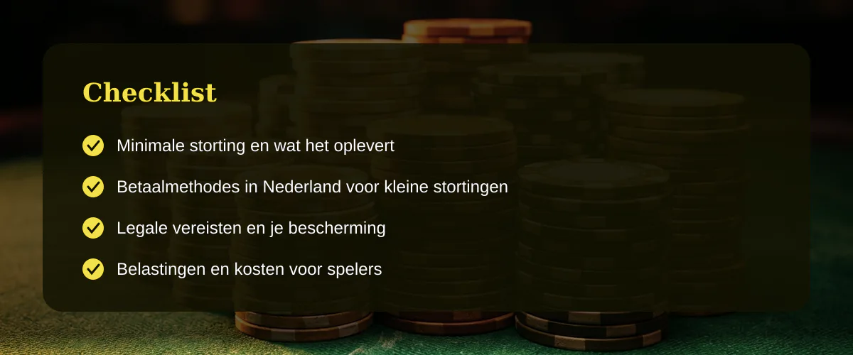 Online casino met 5 euro storting: wat je moet weten — Checklist