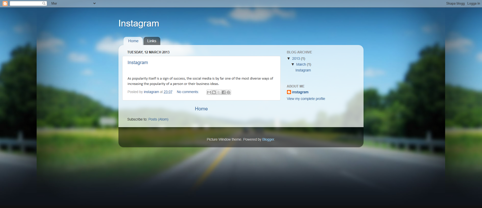 Forensic screenshot of instagramlikescheap.blogspot.com showing the phishing page layout