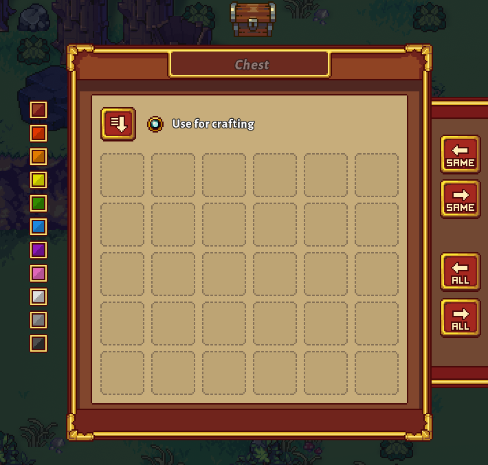 Use for crafting checkbox in the chest UI