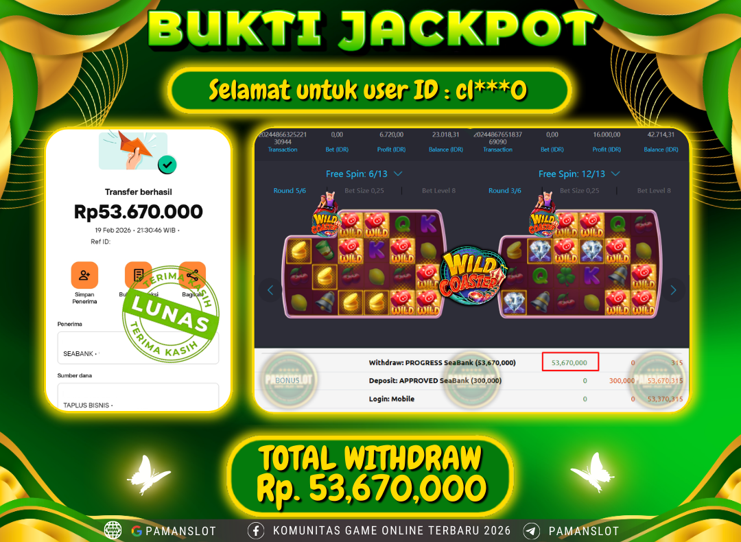 PAMANSLOT JACKPOT Game PG - Lucky-Piggy Rp.53,670,000- LUNAS