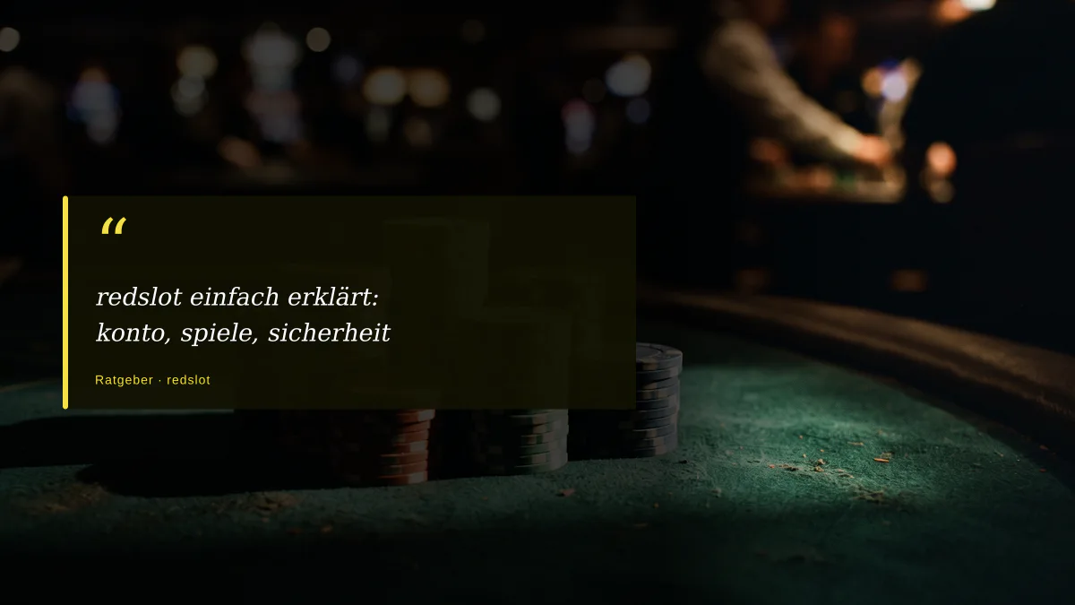 redslot einfach erklärt: konto, spiele, sicherheit