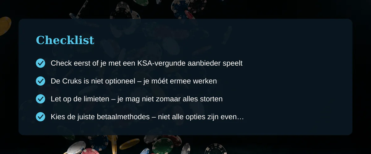 Mobiele casino spellen: wat je als speler in de polder echt moet weten — Checklist