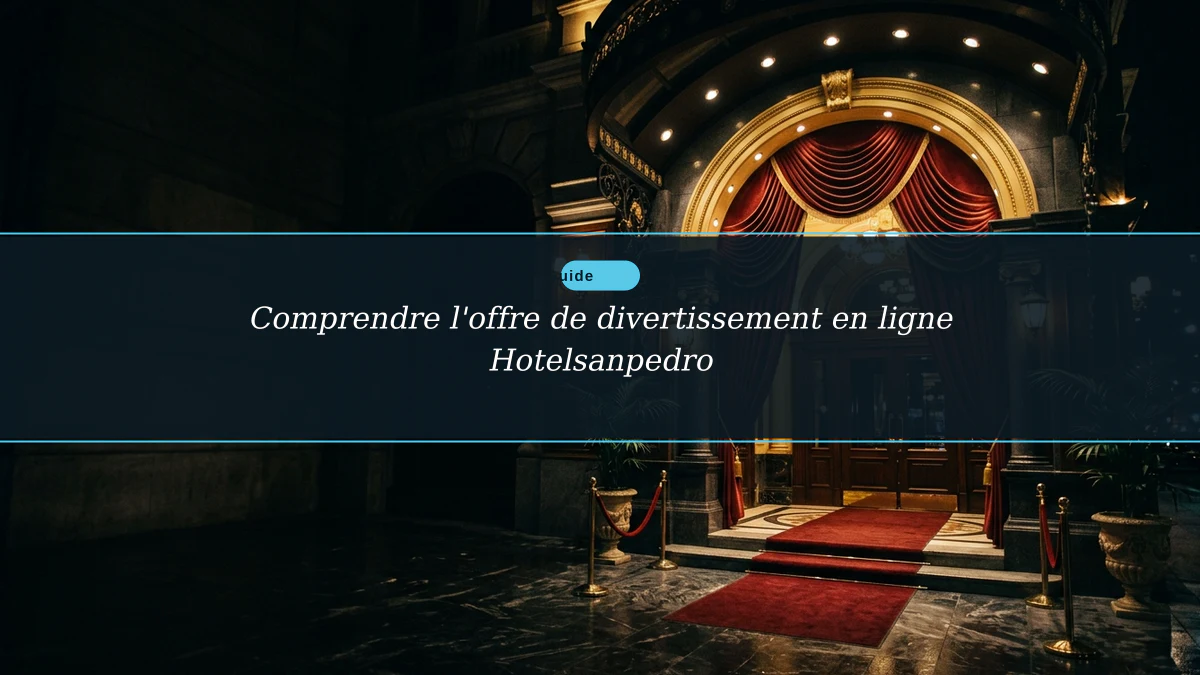 Comprendre l'offre de divertissement en ligne Hotelsanpedro