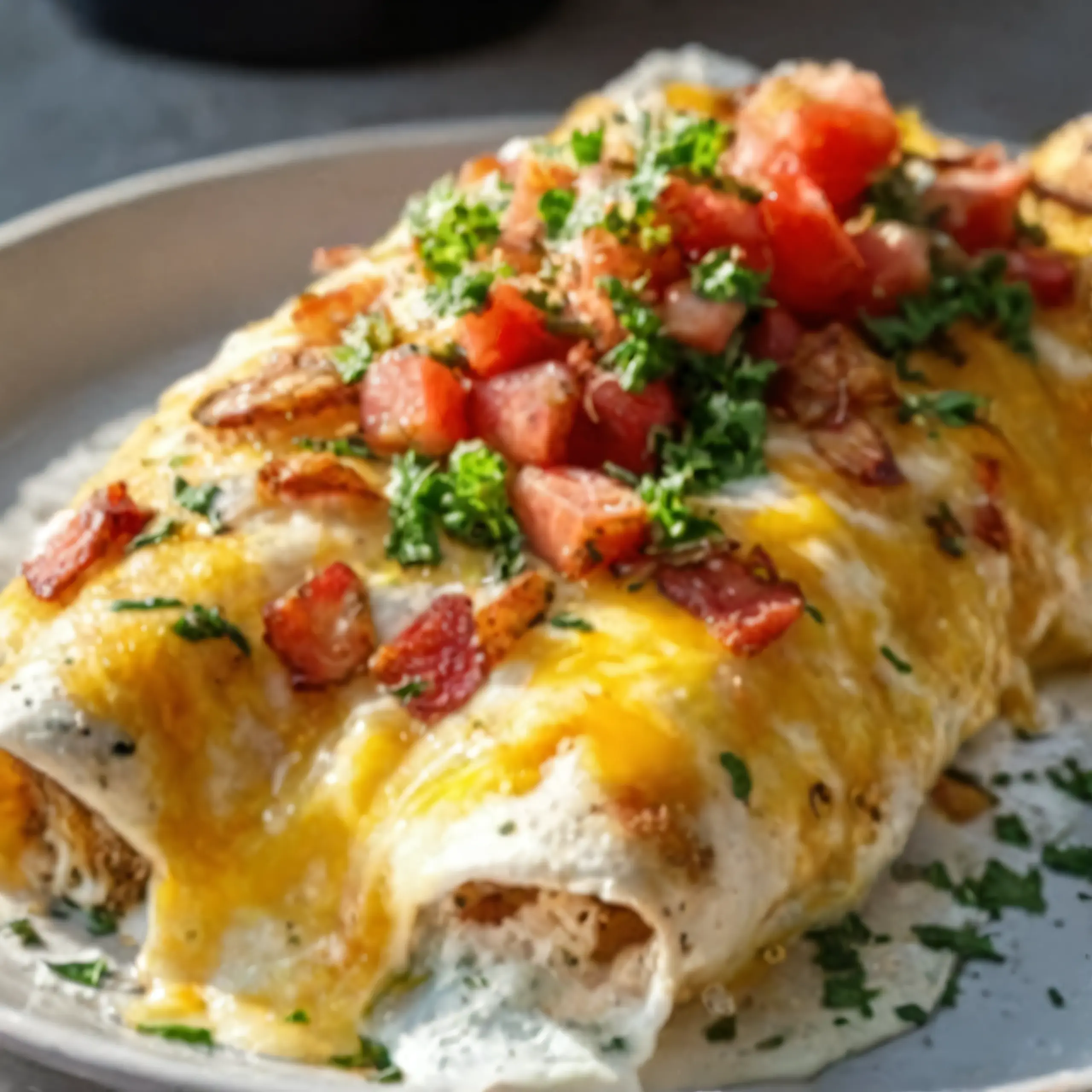 Spicy Jalapeño Popper Cheesy Chicken Enchiladas - TexMex Style!