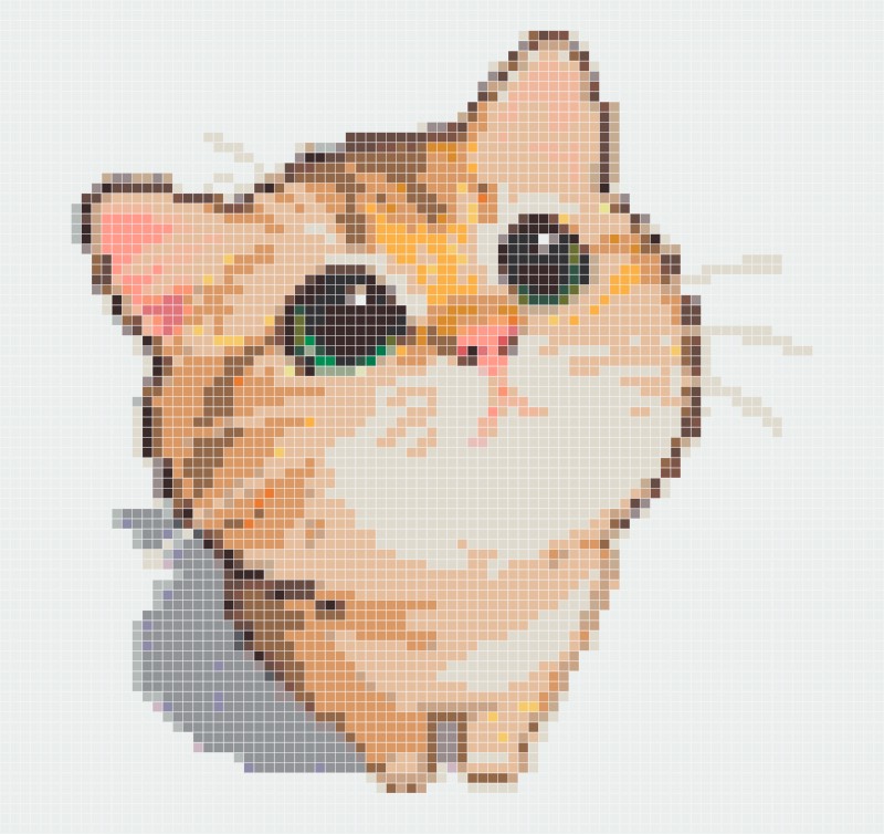 Chubby Orange Cat Perler Pattern