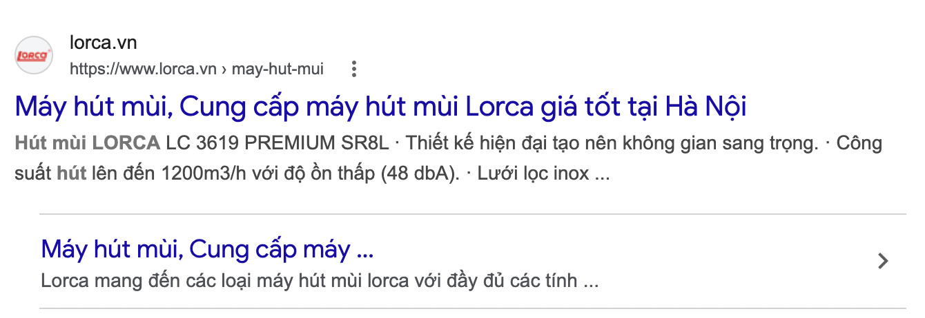 Kết quả Google cần bấm vào