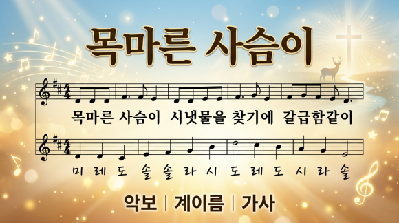 목 마른 사슴 악보 기타 색소폰 하모니카 복음성가