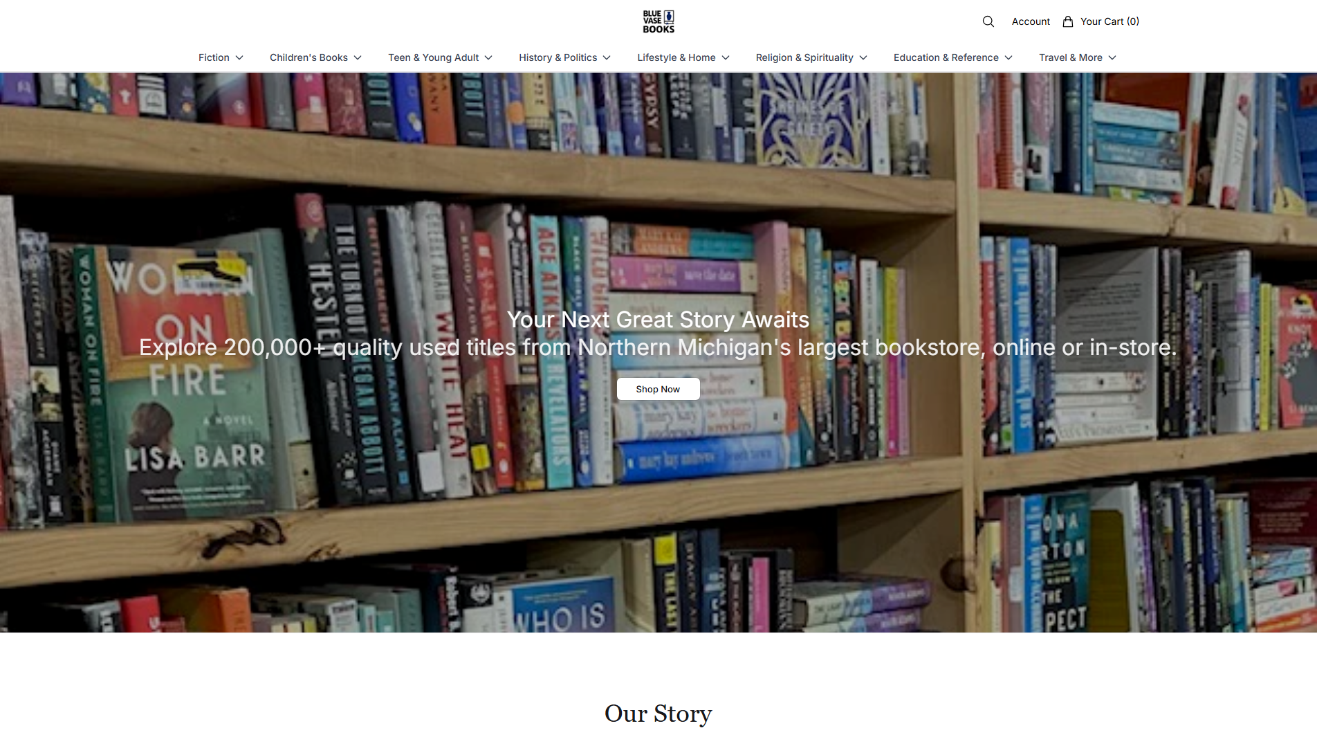 Stored capture of bluevasebooksco.shop