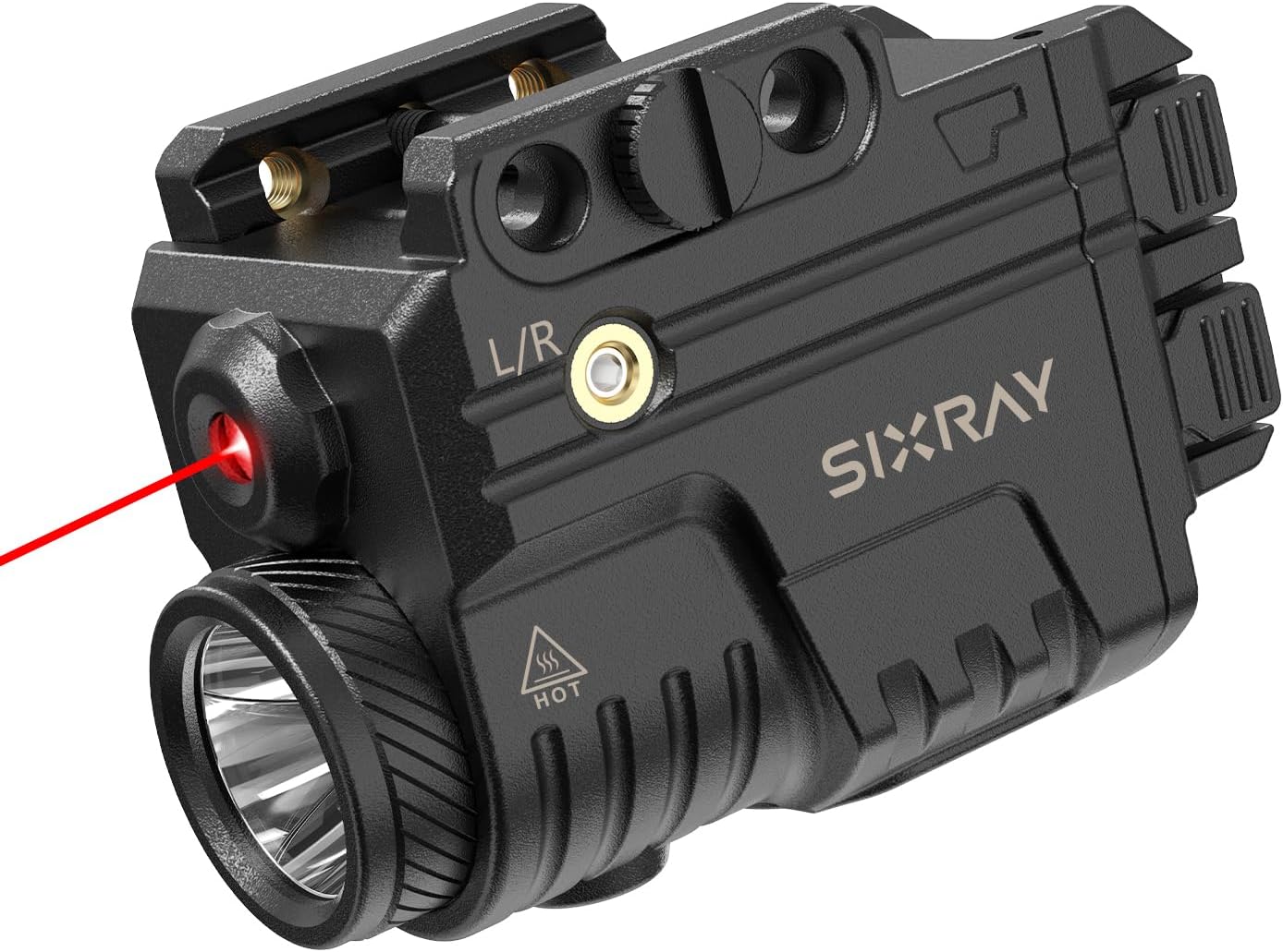 Rechargeable Red Laser and Flashlight for Pistol, 600 Lumen