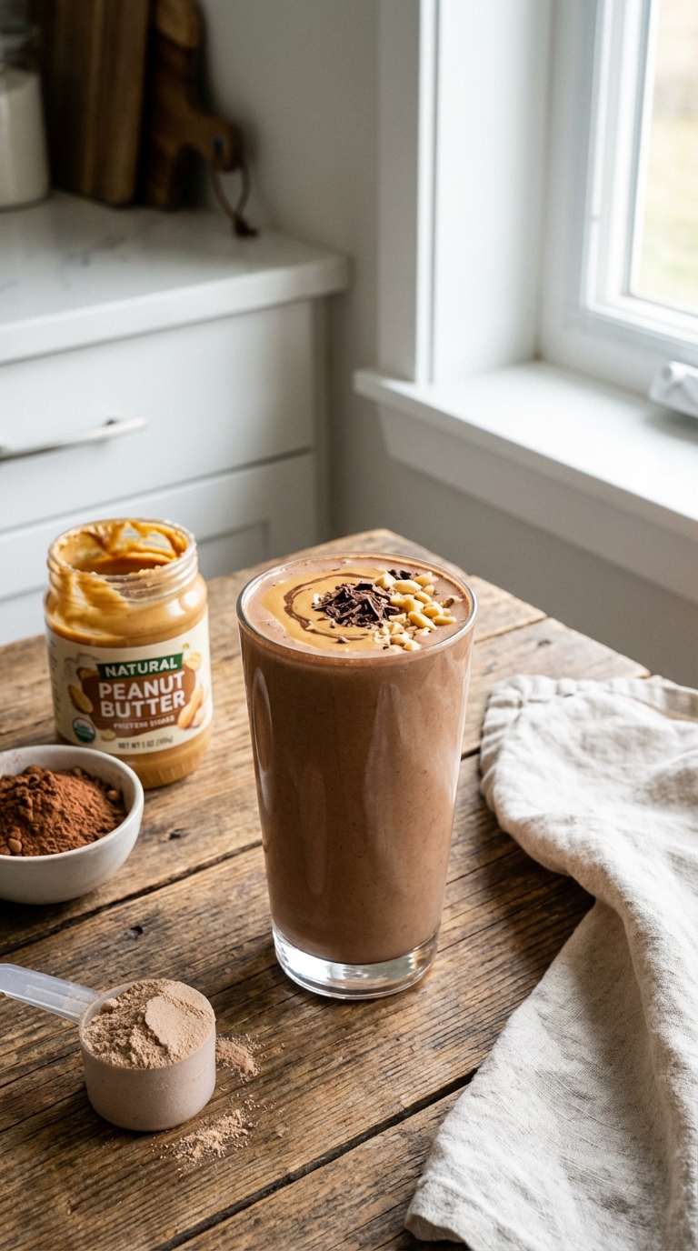 Chocolate Peanut Butter Protein Shake — Keeps You Full for Hours