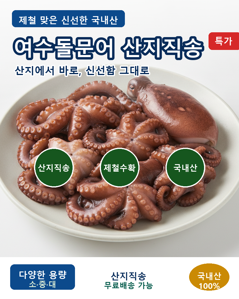 여수돌문어 산지직송, 제철에 만나는 탱글탱글한 감칠맛 -싱싱이네