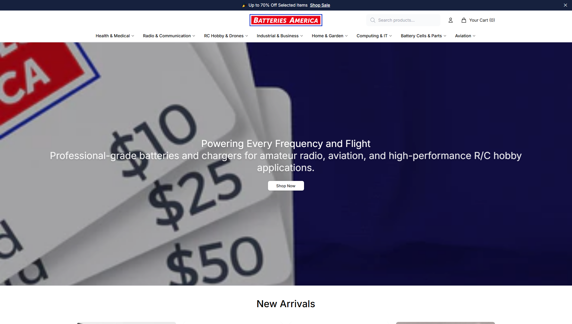 Captura de batteriesamericastore.shop