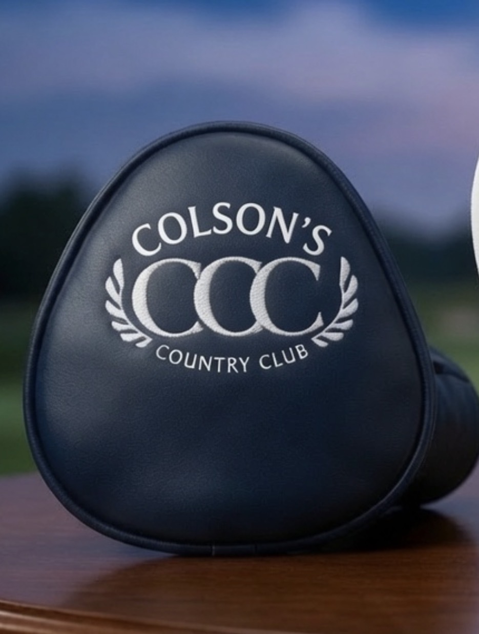 Navy leather CCC mallet cover