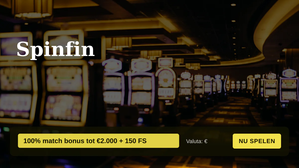 Spinfin casino — welkomstbonus 100% match bonus tot €2.000 + 150 FS, betalingen: Visa, Mastercard, Skrill, Neteller, Paysafecard
