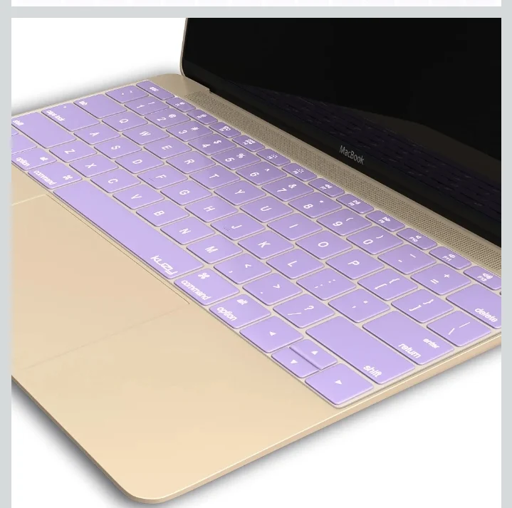Kuzy R7 12-inch Keyboard Silicone Cover Skin for MacBook (Purple)