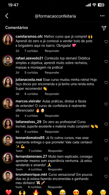 Depoimentos de alunas