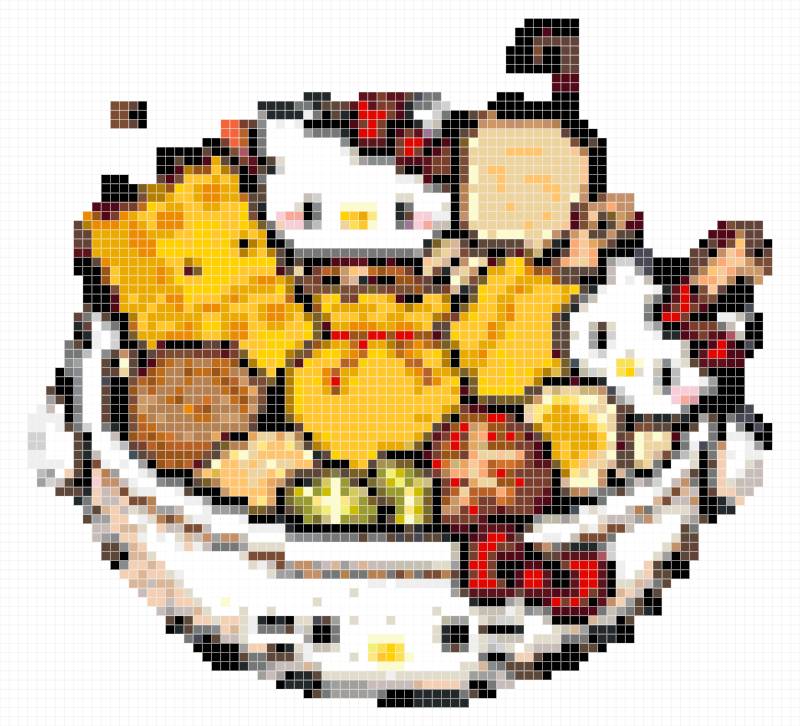 Hello Kitty Hot Pot Bowl Pixel Art Perler Bead Pat