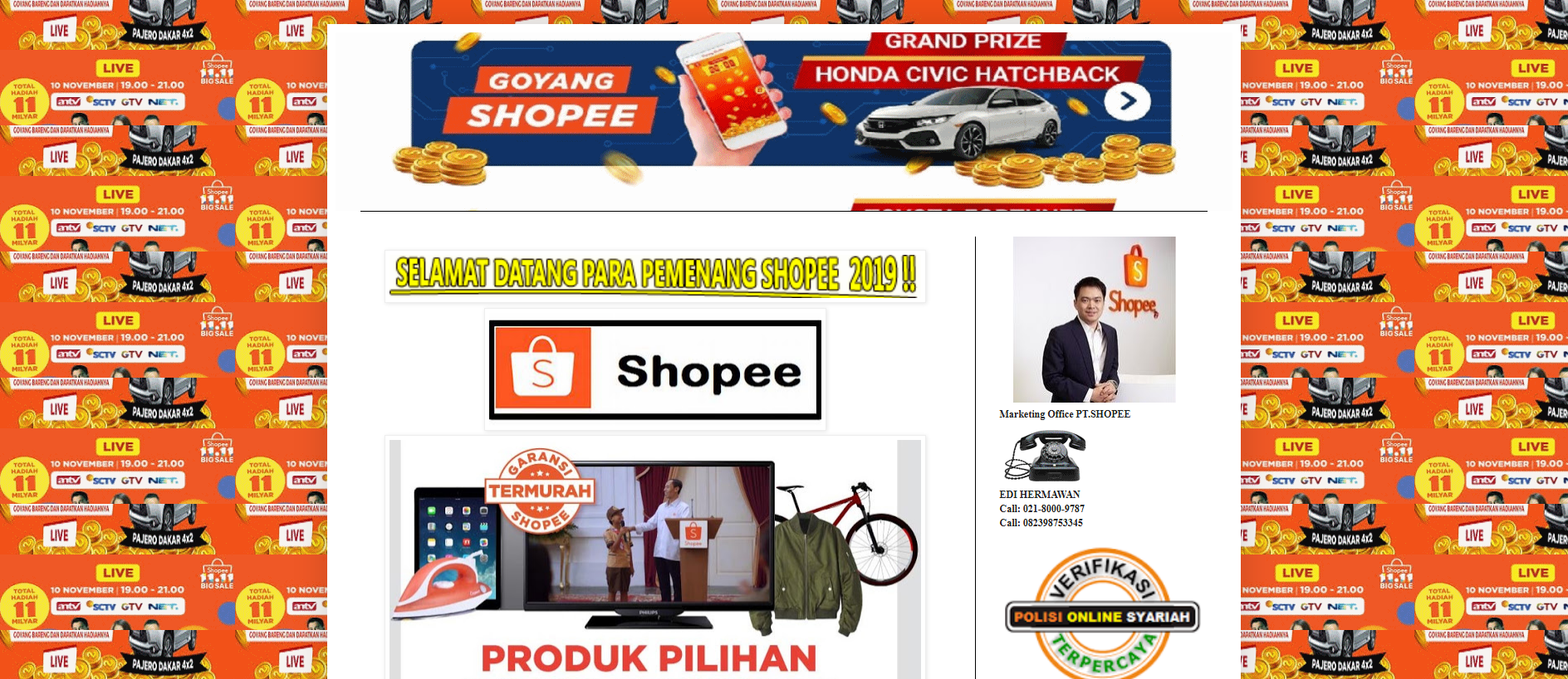 Stored capture of shopee1345.blogspot.com