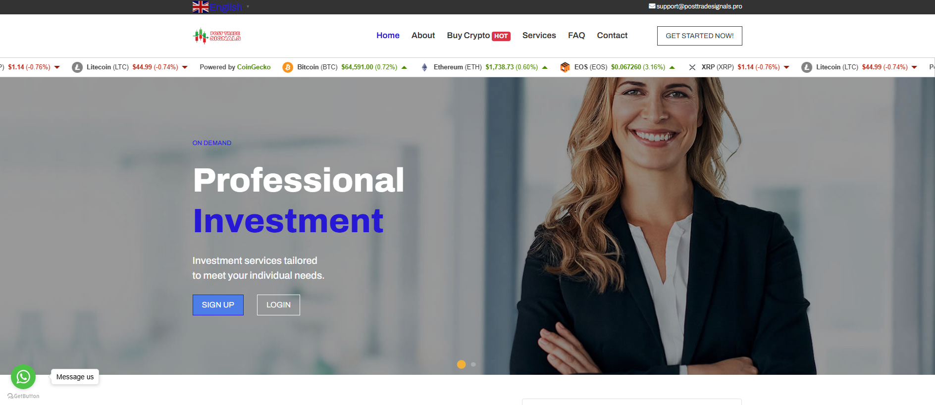 Screenshot of posttradesignals.pro