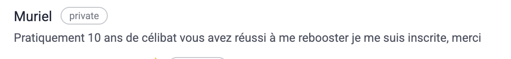 Témoignage cliente