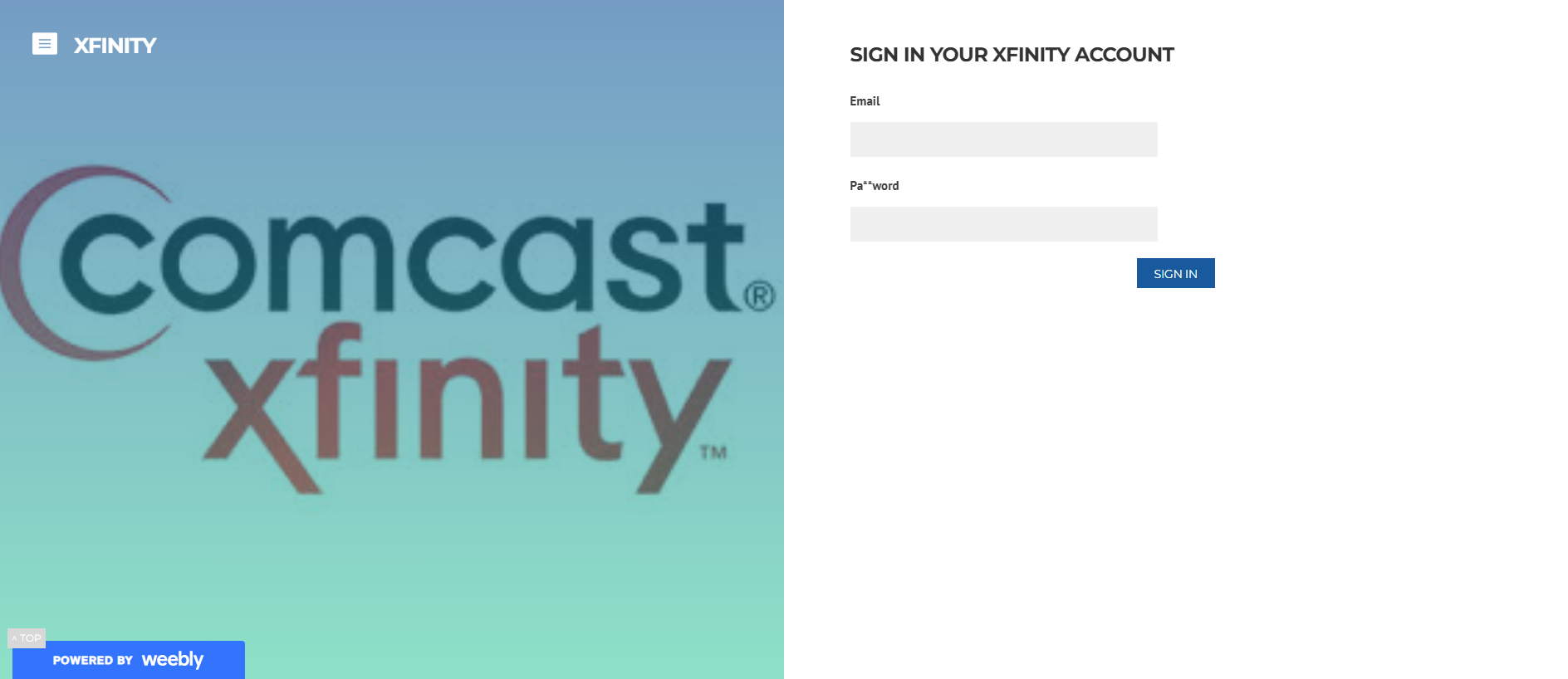 Screenshot of comcastmailsignin.weebly.com