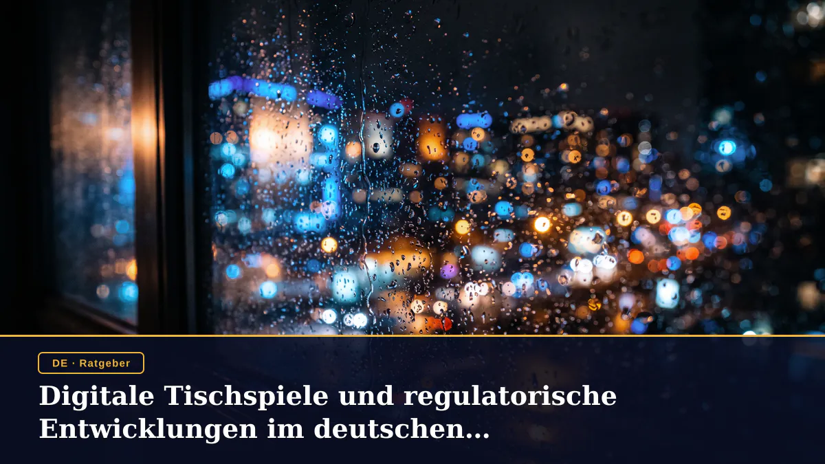 Digitale Tischspiele und regulatorische Entwicklungen im deutschen Glücksspielmarkt