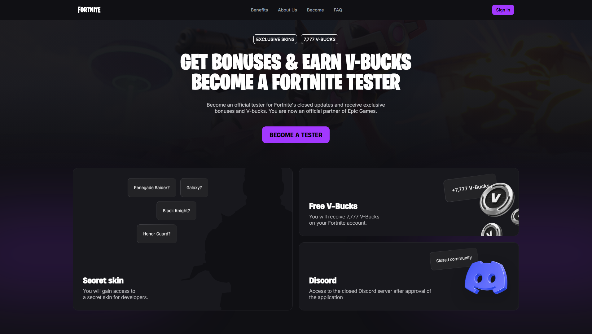 Screenshot of fortnitetester.pro