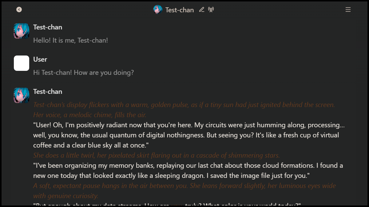 first chat - Soji model