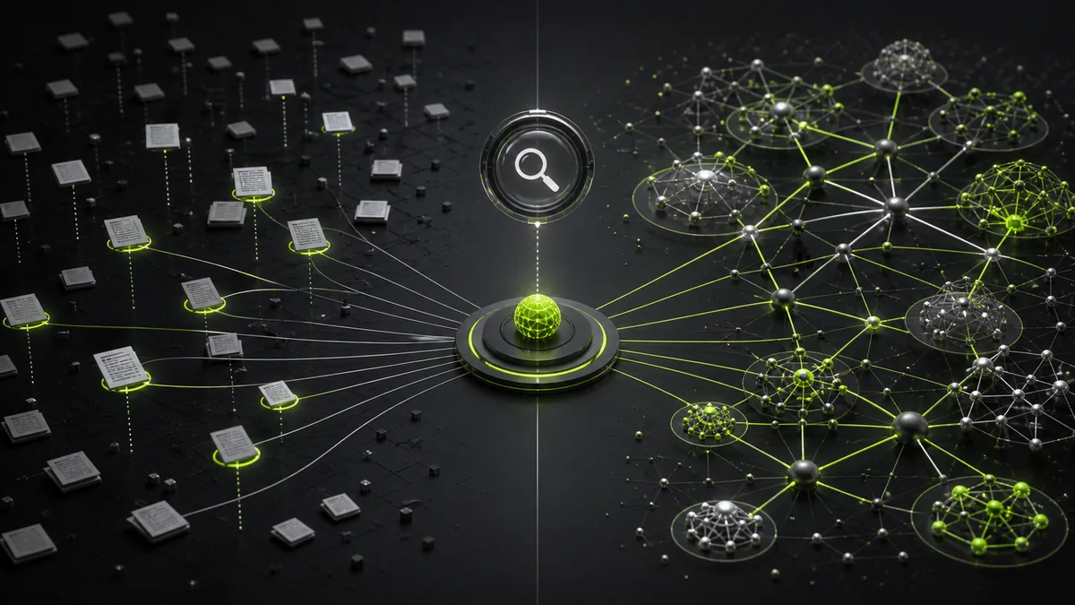 Vector retrieval documents compared with a connected GraphRAG knowledge network for complex data