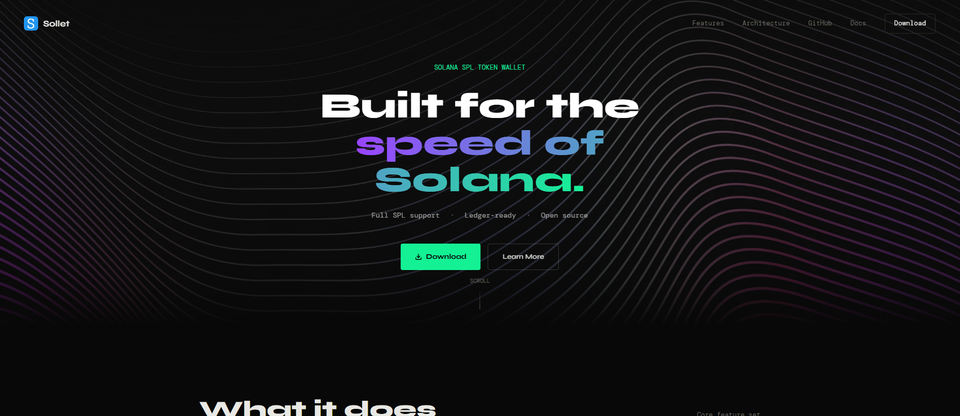 Screenshot of solletwallet.app