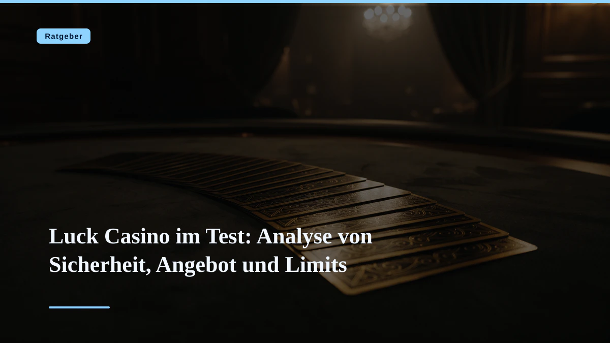 Luck Casino im Test: Analyse von Sicherheit, Angebot und Limits
