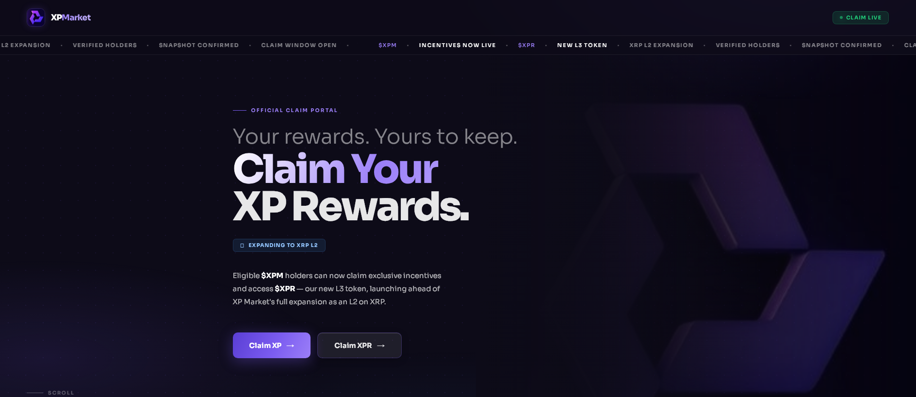 Screenshot of xpmtoken.live