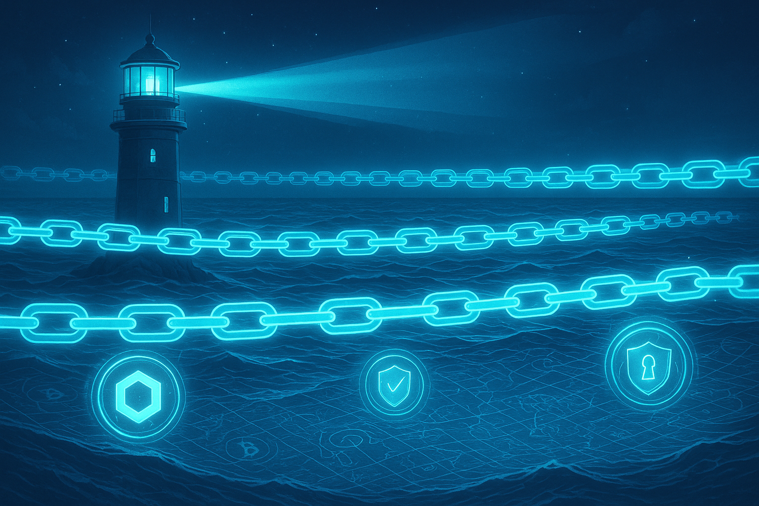 Illustration of Chainlink and Chainalysis partnership for blockchain compliance monitoring