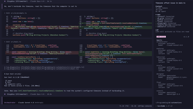 Screenshot of my OpenCode CLI