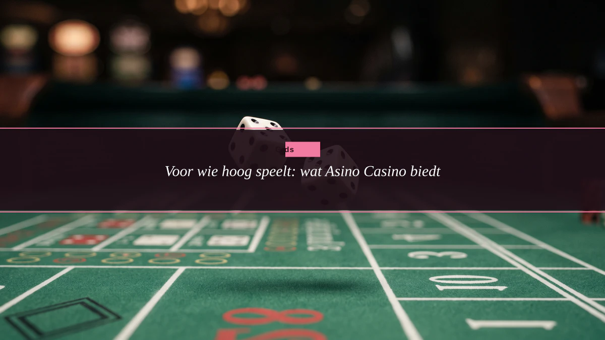 Voor wie hoog speelt: wat Asino Casino biedt