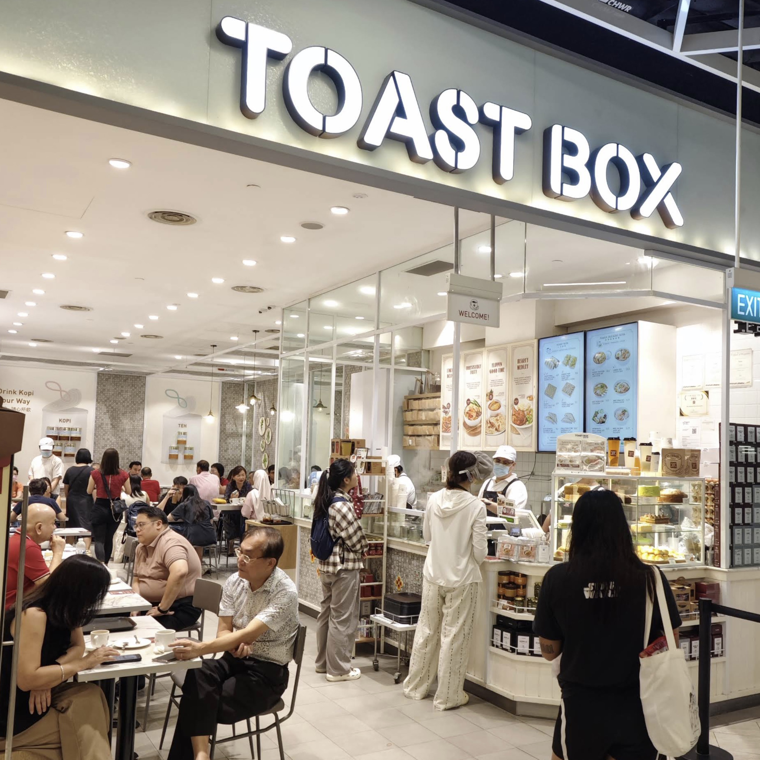 Toast Box storefront signage at PLQ Mall