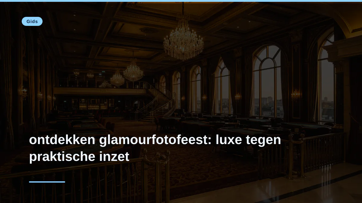 ontdekken glamourfotofeest: luxe tegen praktische inzet