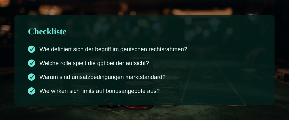 Casino bonus ohne umsatzbedingungen: rechtliche einordnung und marktrelevanz in deutschland — Checkliste