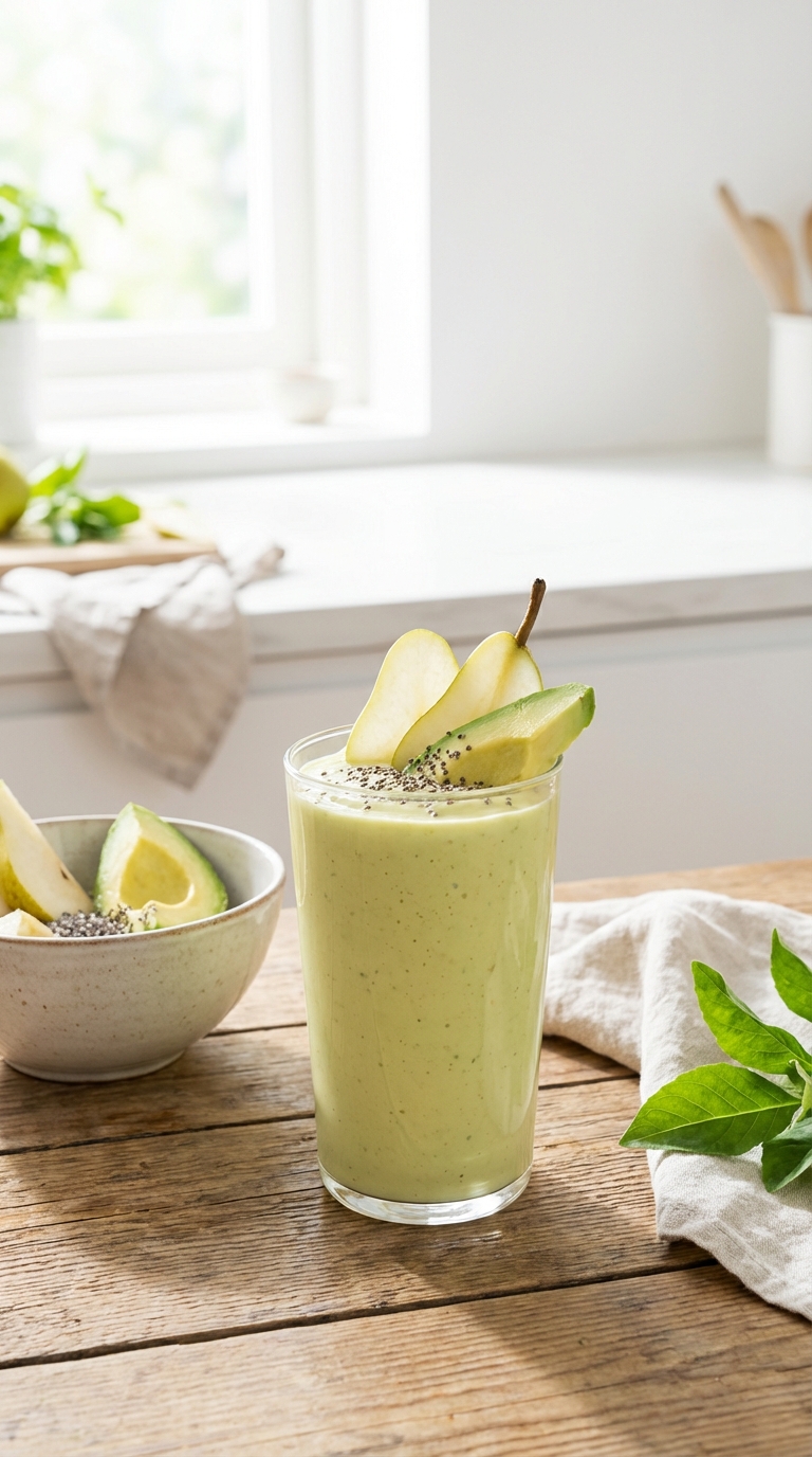 3. Creamy Avocado Pear Crush — Green Smoothie Recipes Healthy For Glowing Skin