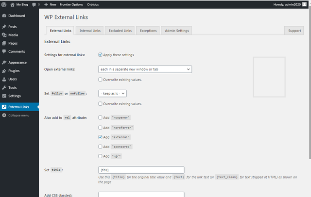 External-Links-Setting