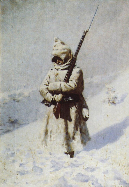 Солдат на снегу 1877 1878