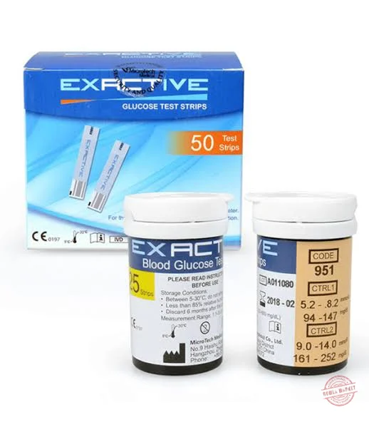 شرائط جهاز سكر اكس اكتيف 50 شريط ExActive Strips