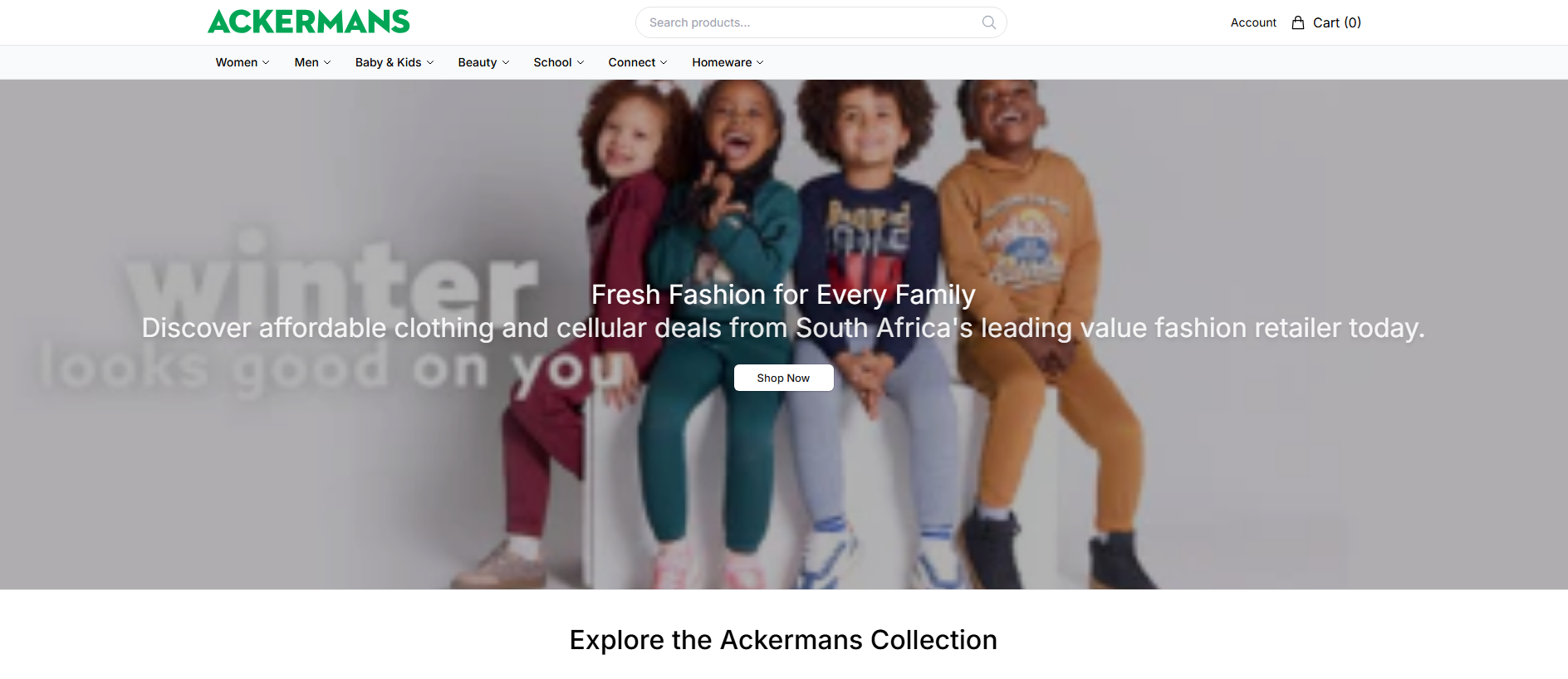 Stored capture of ackermansco.shop