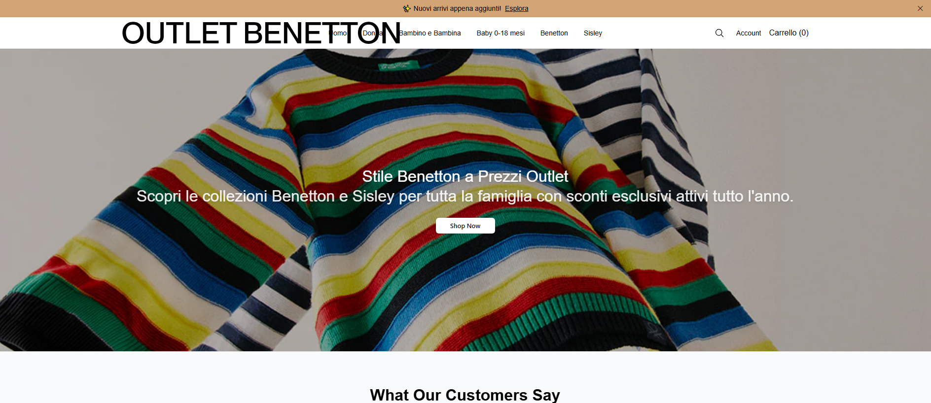 Stored capture of benettonoutletstore.shop