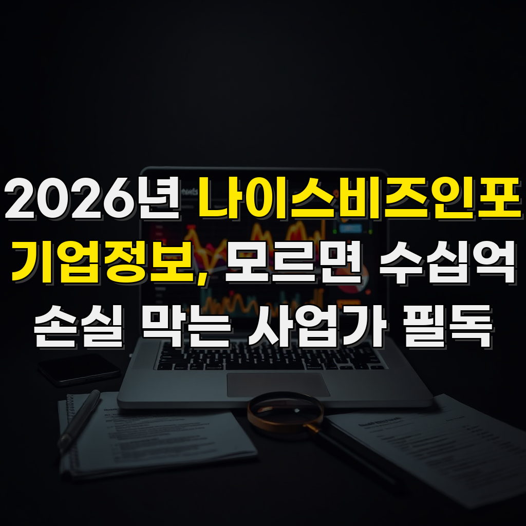 2026년 나이스비즈인포 기업정보, 모르면 수십억 손실 막는 사업가 필독