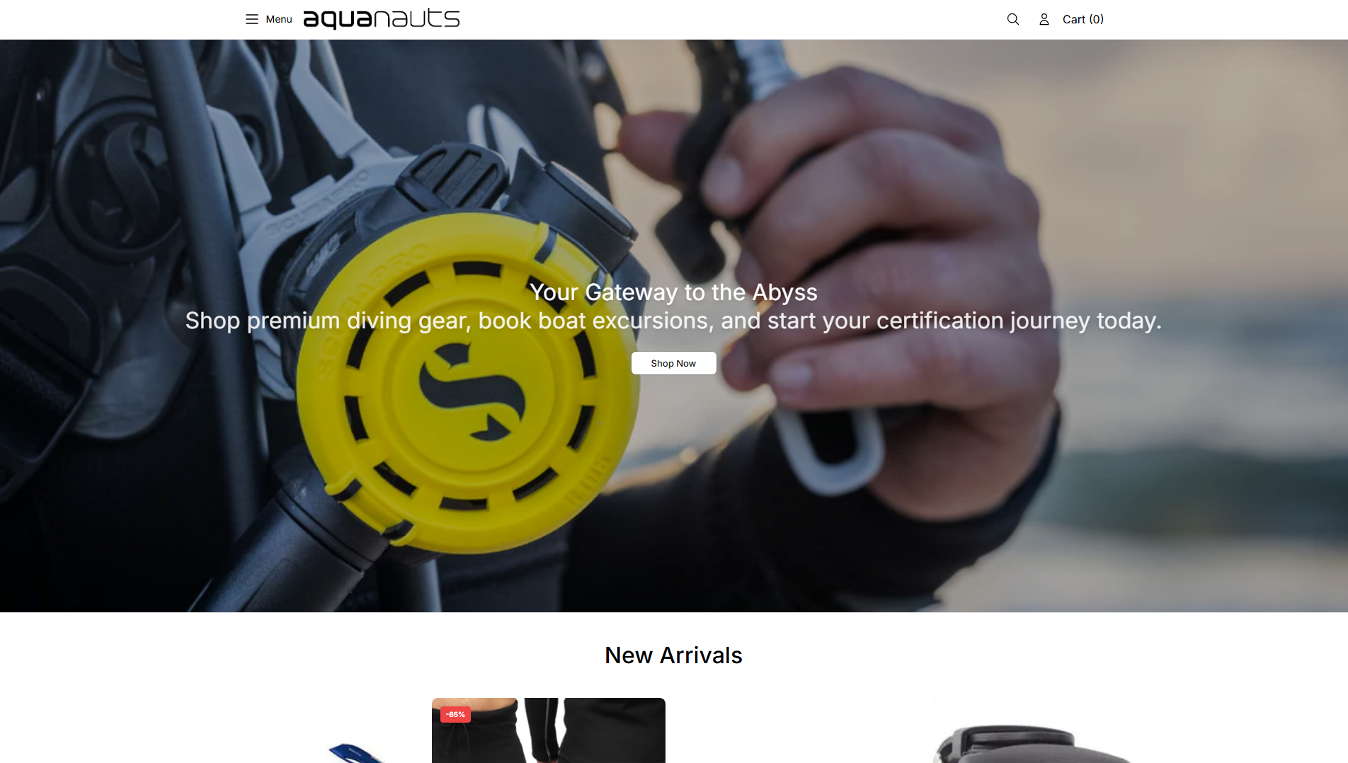 Stored capture of aquanauts.shop
