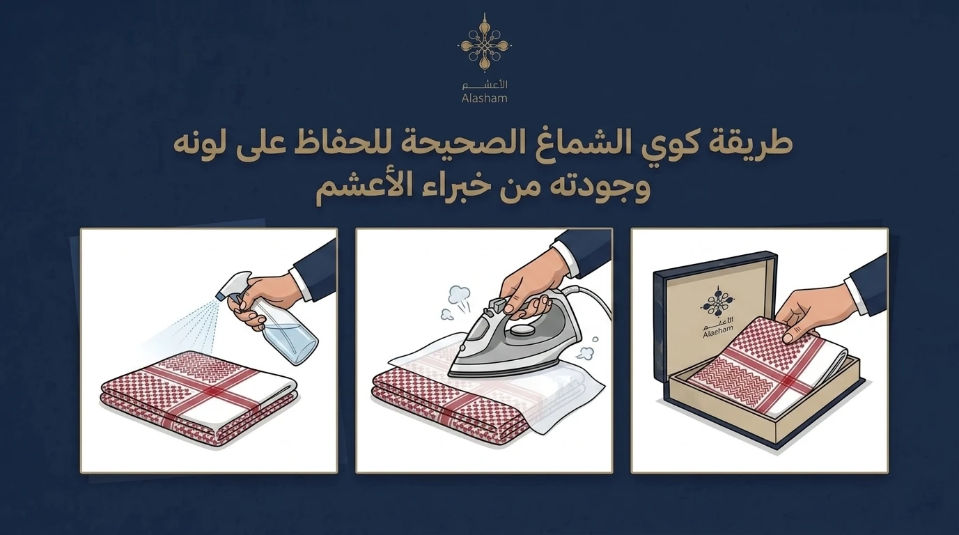 طريقة كوي الشماغ